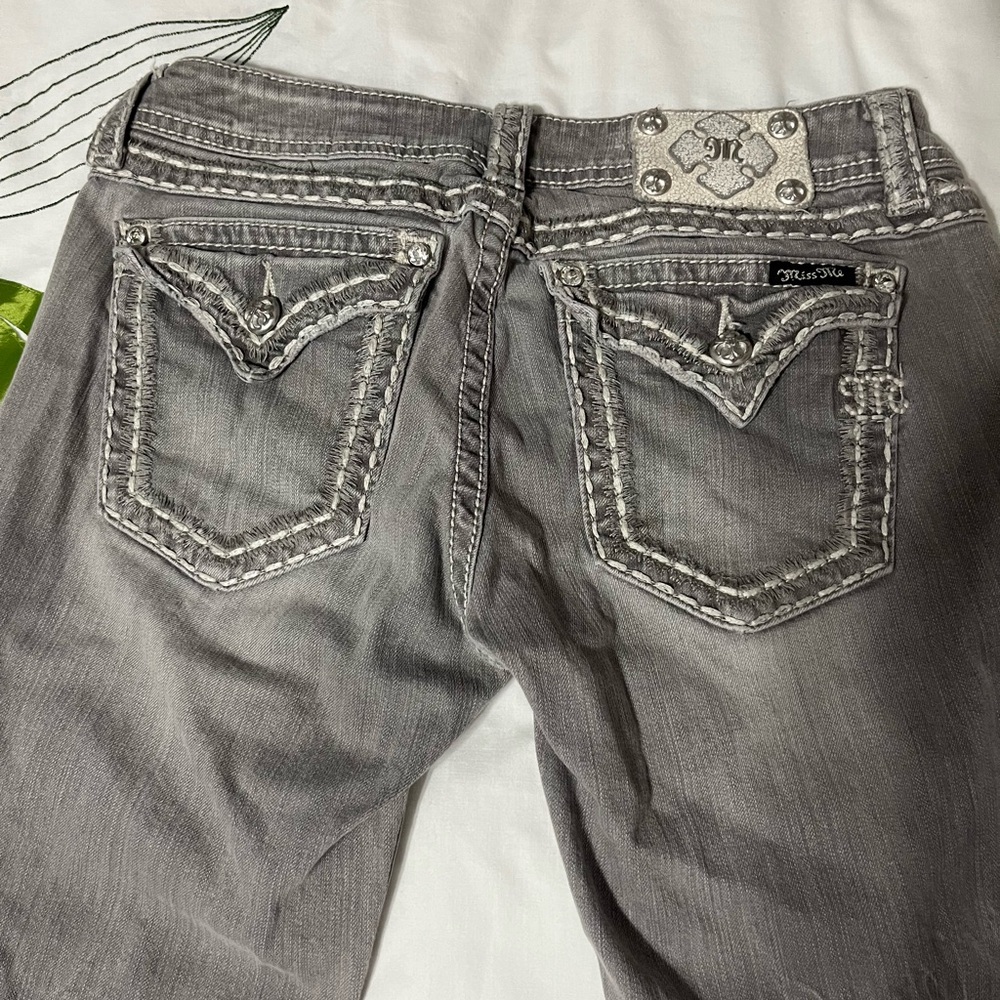 Miss Me Gray Embellished Jeans